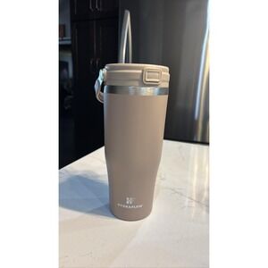 Hydraflow Capri 40oz Tumbler Handle Straw Triple Insulated Steel Clay
